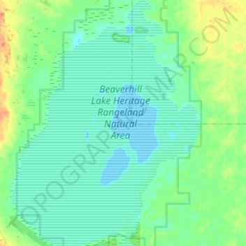Mapa topográfico Beaverhill Lake, altitude, relevo