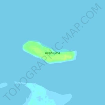 Mapa topográfico Howe Island, altitude, relevo