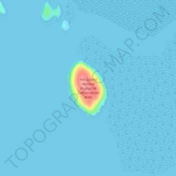 Mapa topográfico Hat Island, altitude, relevo