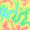 Mapa topográfico Barragem das Fronhas, altitude, relevo