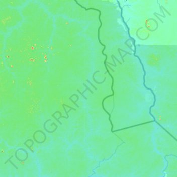 Mapa topográfico Rio Xié, altitude, relevo