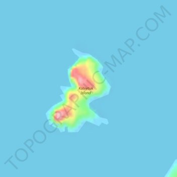 Mapa topográfico Kateetuk Island, altitude, relevo