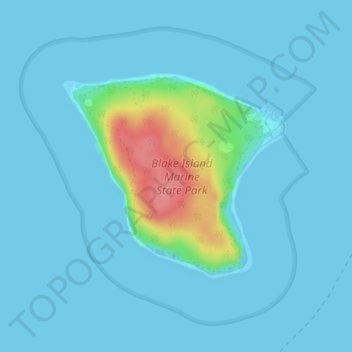Mapa topográfico Blake Island, altitude, relevo