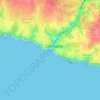 Mapa topográfico Praia do Carvoeiro, altitude, relevo