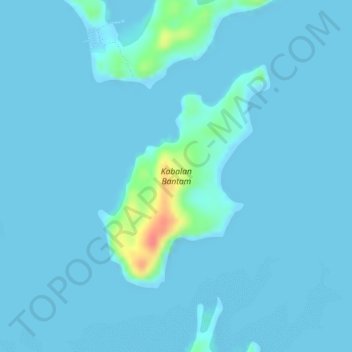 Mapa topográfico Kabalan Bantam, altitude, relevo