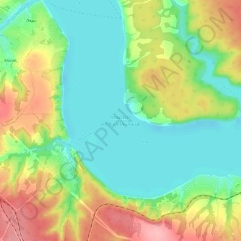 Mapa topográfico Камское водохранилище, altitude, relevo