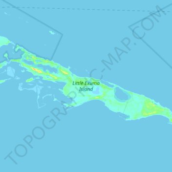 Mapa topográfico Little Exuma Island, altitude, relevo