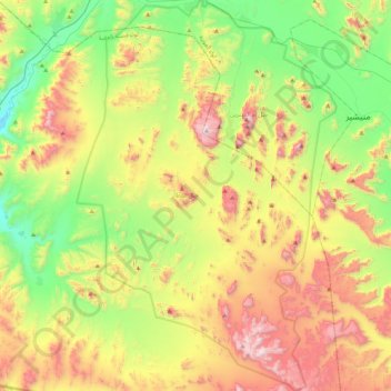 Mapa topográfico Aire protégée du Wadi Rum, altitude, relevo