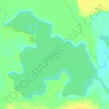 Mapa topográfico Lago Musha Karusha, altitude, relevo