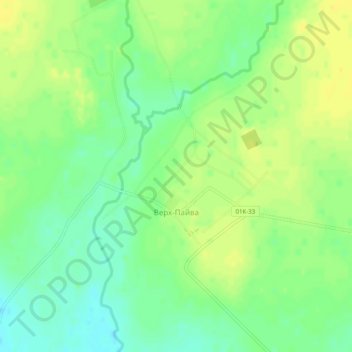Mapa topográfico Верх-Пайва, altitude, relevo