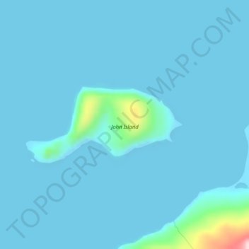 Mapa topográfico John Island, altitude, relevo
