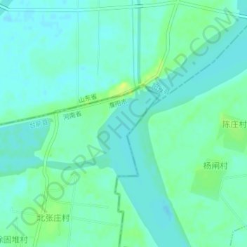 Mapa topográfico Yellow River, altitude, relevo