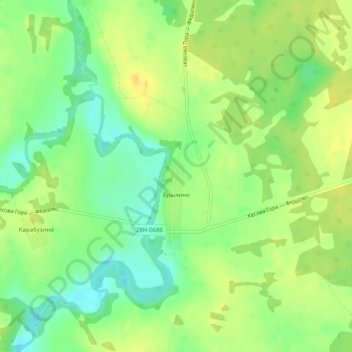 Mapa topográfico Брылино, altitude, relevo