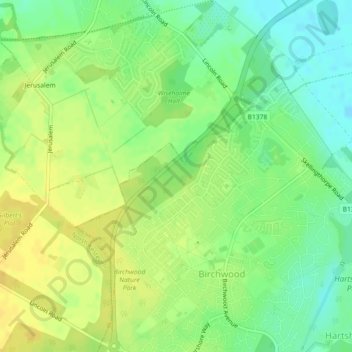 Mapa topográfico Skellingthorpe Moor Plantation, altitude, relevo