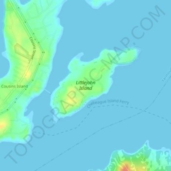 Mapa topográfico Littlejohn Island, altitude, relevo