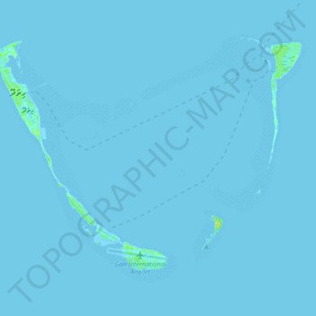 Mapa topográfico Addu Atoll, altitude, relevo