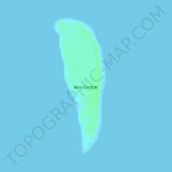 Mapa topográfico Klein Curaçao, altitude, relevo