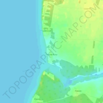 Mapa topográfico Покров-Валы, altitude, relevo