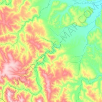 Mapa topográfico Урик, altitude, relevo