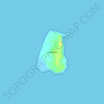 Mapa topográfico Reef Island, altitude, relevo