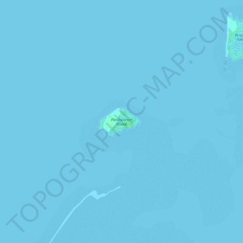 Mapa topográfico Parunponon Island, altitude, relevo