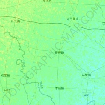 Mapa topográfico Bao River, altitude, relevo