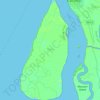 Mapa topográfico Sagar Island, altitude, relevo