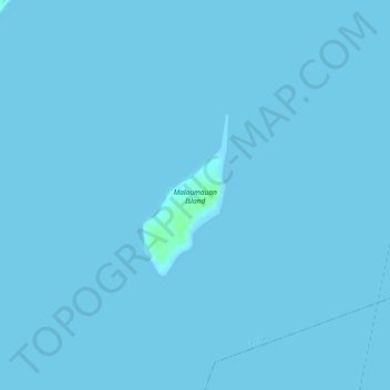 Mapa topográfico Malaumauan Island, altitude, relevo
