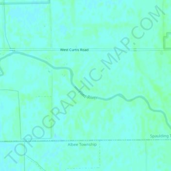 Mapa topográfico Flint River, altitude, relevo