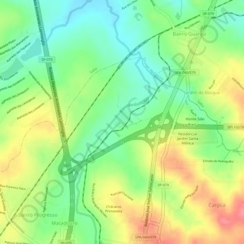 Mapa topográfico Trem Republicano, altitude, relevo