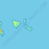 Mapa topográfico Isla del Rey, altitude, relevo