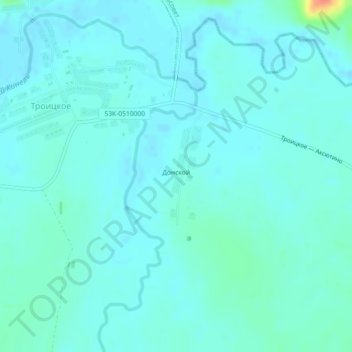 Mapa topográfico Донской, altitude, relevo