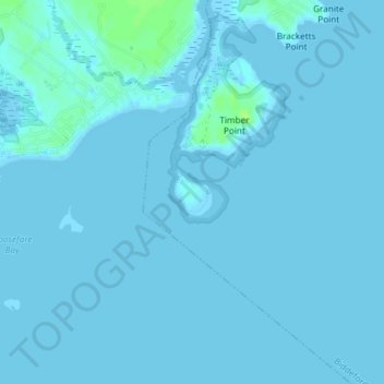 Mapa topográfico Timber Island, altitude, relevo