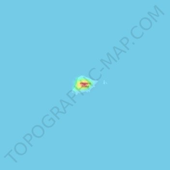 Mapa topográfico Magpeos Island, altitude, relevo