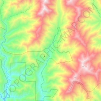 Mapa topográfico Shasta-Trinity National Forest, altitude, relevo