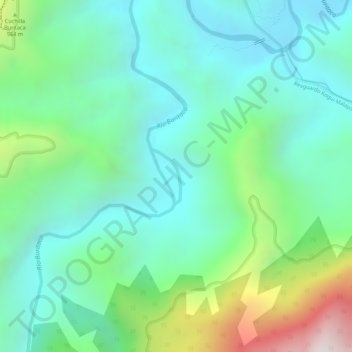 Mapa topográfico Rio Buritaca, altitude, relevo