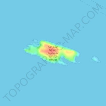 Mapa topográfico Matia Island, altitude, relevo