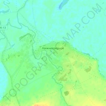 Mapa topográfico Нижнеозерное, altitude, relevo