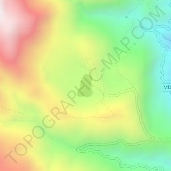 Mapa topográfico Khecheopalri Lake, altitude, relevo