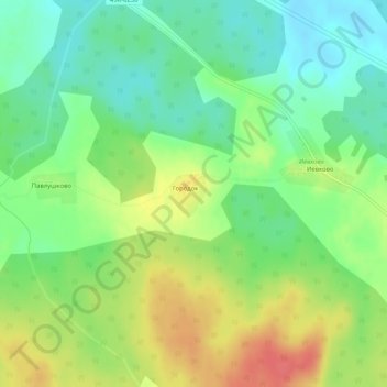 Mapa topográfico Городок, altitude, relevo