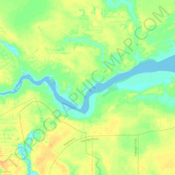 Mapa topográfico Sungai Kampar, altitude, relevo
