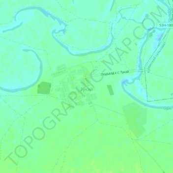 Mapa topográfico Тукай, altitude, relevo