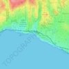 Mapa topográfico Praia da Poça, altitude, relevo