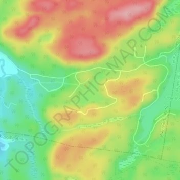 Mapa topográfico Lac Windish, altitude, relevo