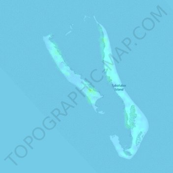 Mapa topográfico Tubalubac Island, altitude, relevo
