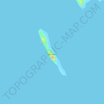 Mapa topográfico Lagat Island, altitude, relevo
