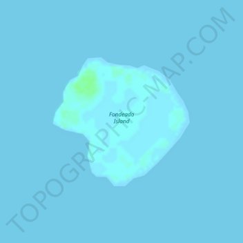 Mapa topográfico Fondeado Island, altitude, relevo