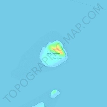 Mapa topográfico Pulau Pasaran, altitude, relevo