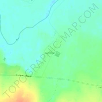 Mapa topográfico Бахтиярово, altitude, relevo