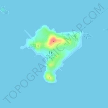 Mapa topográfico Big Island, altitude, relevo